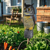Glintoper Plastic Fake Owl Wagging Head Outdoor Statues 16.5 inch, Bird Scarecrow Horned Decoy, Bird Deterrents Scary Birds Away, Nature Enemy Pest Repellent for Outdoor Garden Yard Protectors
