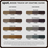 Dark Brown Wood Stain Repair Kit, Brush-On Touch-Up Stain Bottles, Provincial, Dark Walnut, Ebony, Red Mahogany, Interior and Exterior Wood, 4 fl oz Total by spot.