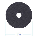 Boardwalk Stripping Floor Pads, 17" Diameter, Black, 5/Carton