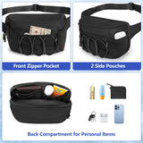 Trahzia Fanny Pack Cooler, Insulated Waist Pack Snack Bag, Portable Hip Pack for Beach, Camping and Hiking, Black