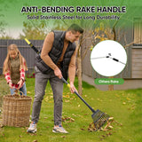 Coopvivi Garden Leaf Rake, 6FT Rakes for Lawns, 11 Metal Tines