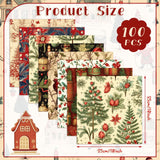 Fanfanwin 100 Pcs 10 x 10 Inch Vintage Christmas Quilting Fabric Christmas Fat Squares Patchwork Strips Santa Red Cardinal Precut Fabric Bundles for Xmas Handmade Crafting DIY Craft Sewing Material