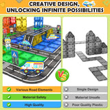 IGIVI 104 PCS Magnetic Tiles Road Set, STEM Construction Toys for Kids Ages 3-5 5-7 4-8, Magnet Building Blocks for Toddler Toys Games, Christmas Birthday Gifts for 3+ Year Old Boys Girls