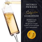 ELIXIR GLASSWARE Champagne Flutes, Edge Champagne Glass Set of 4 - Modern & Elegant for Women, Men, Wedding, Anniversary, Christmas, Birthday - 6oz, Premium Crystal