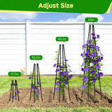 MQJIAZHI Garden Obelisk Trellis for Climbing Plants Outdoor, 63 Inch Height Adjustable Gardening Trellis, Steel Plastic Coated Plant Support for Indoor & Outdoor Multiple Climbing Plants(2PCS)