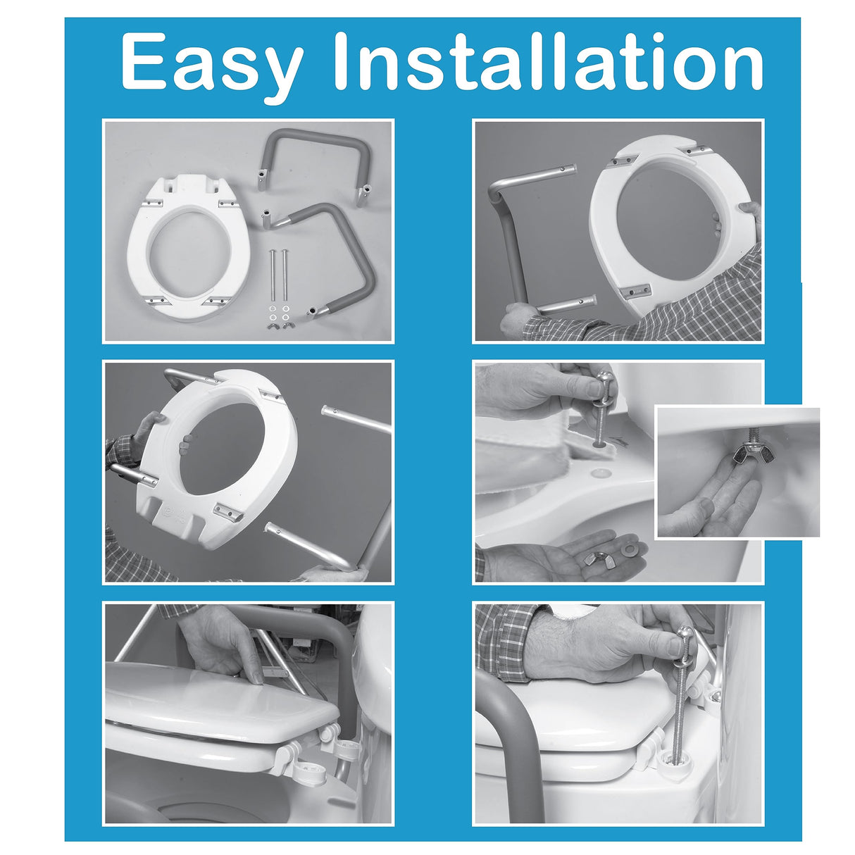 Carex 3.5 Inch Raised Toilet Seat with Handles - For Elongated Toilets, Toilet Seat Riser with Removable Padded Handles, Elevated Toilet Seat, Support 250lbs, White