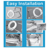 Carex 3.5 Inch Raised Toilet Seat with Handles - For Elongated Toilets, Toilet Seat Riser with Removable Padded Handles, Elevated Toilet Seat, Support 250lbs, White