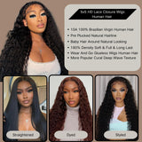 20 Inch Glueless Wigs Human Hair Pre Plucked Pre Cut 5x5 HD Lace Closure Wigs Human Hair Deep Wave Human Hair Wigs For Black Women 180% Density Brazilian Virgin Deep Wave Lace Front Human Hair Wig