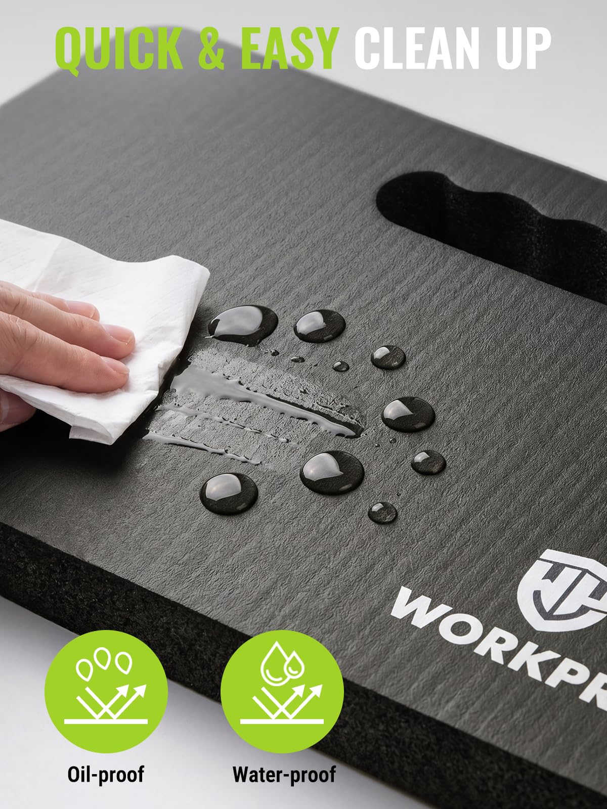 WORKPRO Extra Thick Kneeling Pad, Soft NBR Foam Cushioning for Knee, Large Foam Kneeler Mat for Gardening, Bathing Baby, Exercise, Workout Supplies, 17.5 x 11 x 1.5 in (Black, 1 Pack)