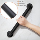 Rackickyer Shower Grab Bar, 2 Pack 16 Inch Black Bathroom Grab Bar, 1.25" Diameter 304 Stainless Steel Anti-Slip Grab Bars for Bathtubs and Showers, Handicap Shower Grab Bar for Seniors Elderly
