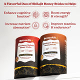 Better Alt Pure Himalayan Shilajit Sticks with Organic Honey, Saffron| Easy to Consume|30 Sticks for Energy Boost & Immune Support, 85+ Trace Minerals, 75%+ Fulvic Acid (Pack of 2) Cinnamon + Caramel