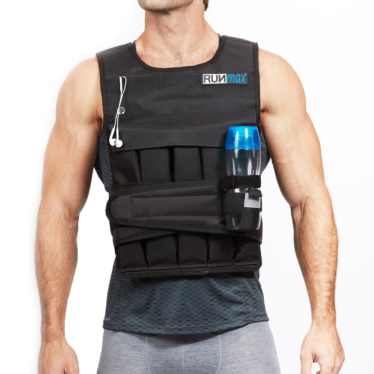 RUNMax Pro Weighted Vest 12lbs/ 20lbs/ 40lbs/ 50lbs/ 60lbs With Shoulder Pads Option (With Shoulder Pads, 40lbs)