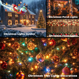 2PK 240LED 95FT Solar Christmas String Lights Outdoor Waterproof | Solar Christmas Tree Lights With 8 Lighting Modes Solar Light Outdoor For Xmas Party Garden Tree Christmas Decorations (Warm White)