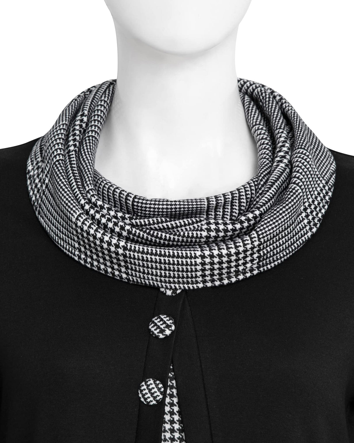 VALOLIA Ladies Tunic Tops, Tunic Sweater Women Long Sleeve Swing Pullover Sweaters Dressy Cowl Neck Sweatshirt Plaid Christmas Tops Flowy Soft Knit Comfy Flared Hoodies Shirts for Leggings BWH XL