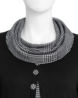 VALOLIA Ladies Tunic Tops, Tunic Sweater Women Long Sleeve Swing Pullover Sweaters Dressy Cowl Neck Sweatshirt Plaid Christmas Tops Flowy Soft Knit Comfy Flared Hoodies Shirts for Leggings BWH XL