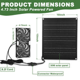 Solar Fan, 30W Solar Powered Fan, Solar Panel Fan Kit, IPX7 Waterproof Fans Exhaust Intake Mounting for Outside Greenhouse Shed Chicken Coop