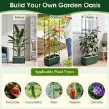 MQHUAYU 2 Pack 51" Self Watering Planter Box with Trellis, Tomato Planter Trellis for Raised Garden Bed, Tomato Cage with Visual Water Indicator, Indoor Outdoor Tomato Cages for Garden Patio