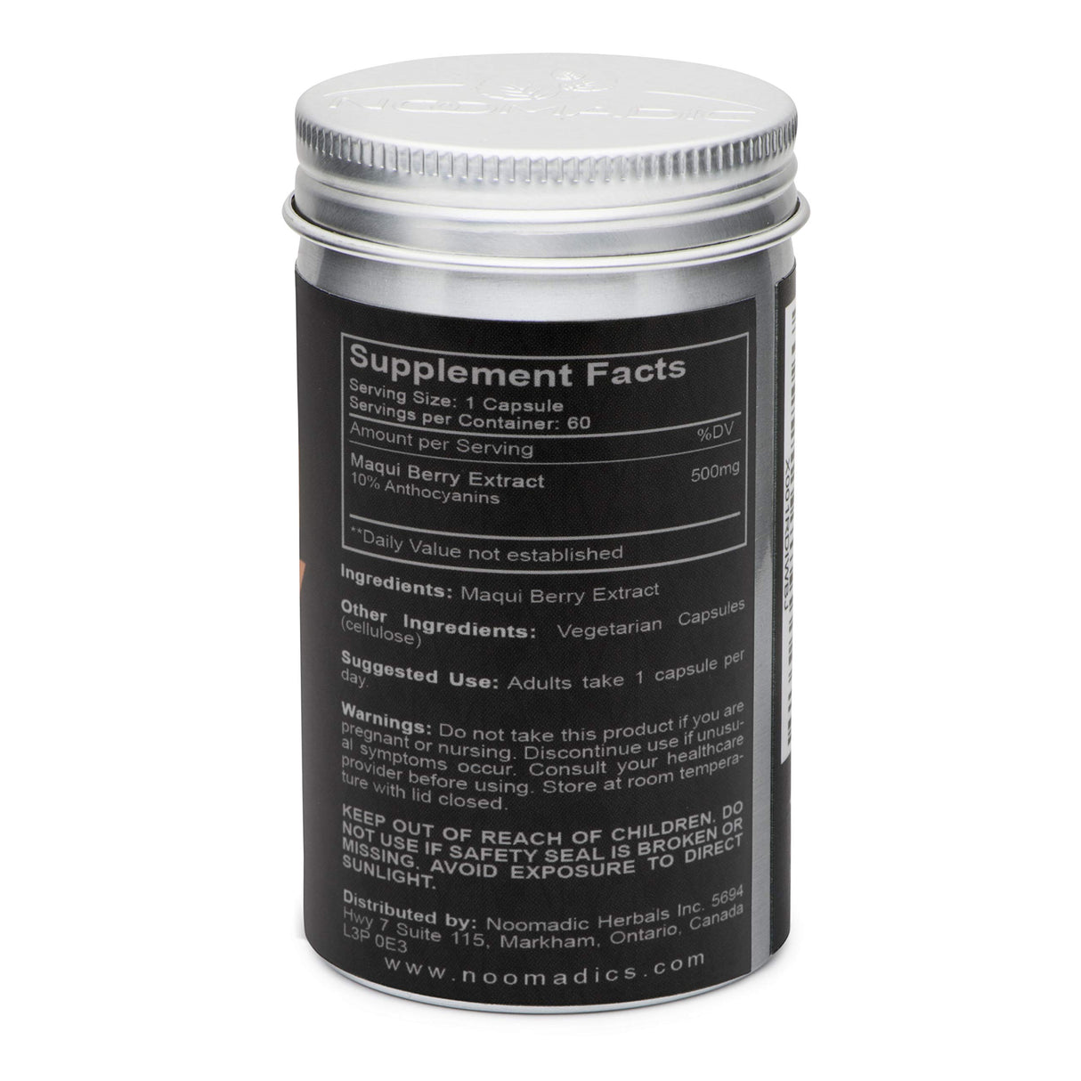 Noomadic Maqui Berry, 60 Capsules | 500mg Each, Antioxidant (High ORAC), Immune System Support, Supports Dry Eyes (Supports Tear Production), Standardized Extract (10% Anthocyanins)