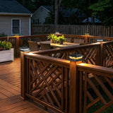 Peasur 4x4 Solar Post Cap Light 10 Pack, 2 Modes 16 LED Fence Deck Post Lights Waterproof, Black Post Lights Solar Powered Outdoor, Fit 4x4, 3.5x3.5 Wood/Vinyl Posts for Porch Fence
