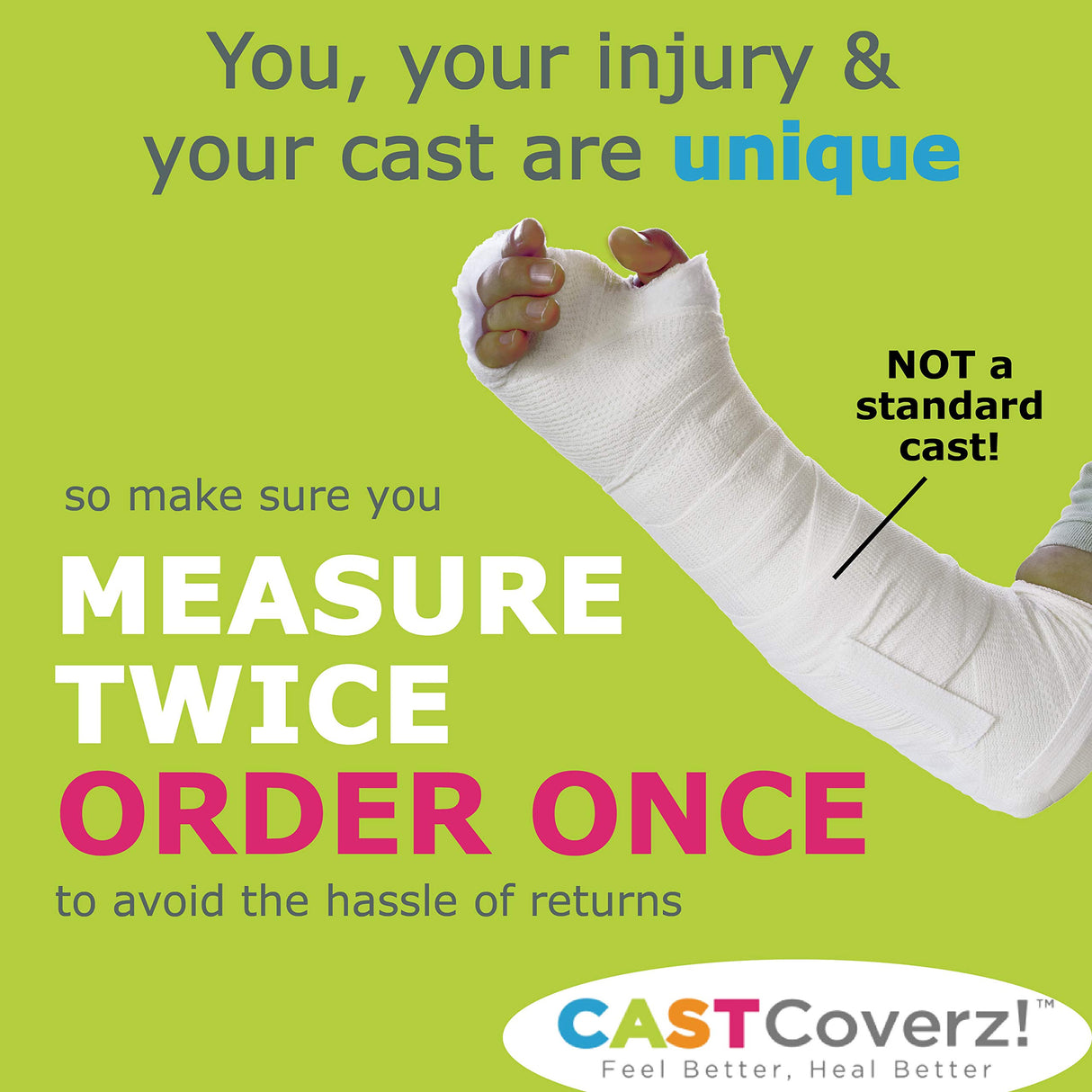 CastCoverz! Designer Arm Cast Cover - Black - Large Short: 13" Length X 13" Circumference - Removable and Washable - Made in USA