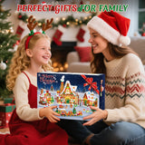 PLAXSOON Christmas Gingerbread House Village Mini Building Set with Lights, 1955 PCS Holiday Village Building Block Toy with Xmas Tree Train Santa for Home Decor, Gift for Adults Kids Girls Boys 14+