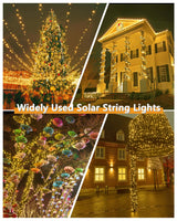 Upgrade Solar String Lights for Outside 2 Pack Total 180FT 500LED Solar Christmas Lights Outdoor with 8 Modes, IP65 Waterproof Outdoor Twinkle Light, Garden Tree Party Christmas Decoration, Warm White