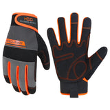 HANDLANDY Work Gloves Mens & Women, Utility Safety Mechanic Working Gloves Touch Screen, Flexible Breathable Yard Work Gloves (Small, Orange)