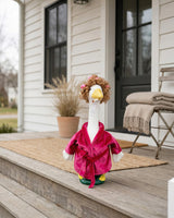 GigaCircle Lady Porch Goose Outfits with Wig, Rollers & Adhesive Dots- 23" Funny Bathrobe Lawn Geese Clothes, Hilarious Robe Porch Goose Outfits for Garden Decor, Gag Gift for Mom Grandma