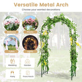Moccha Garden Arch, 7.2Ft Metal Arbor for Climbing Plants, Vines, Roses, Outdoor Pergola Trellis with Stakes, Wide Garden Archway Arbor Trellis for Lawn Wedding