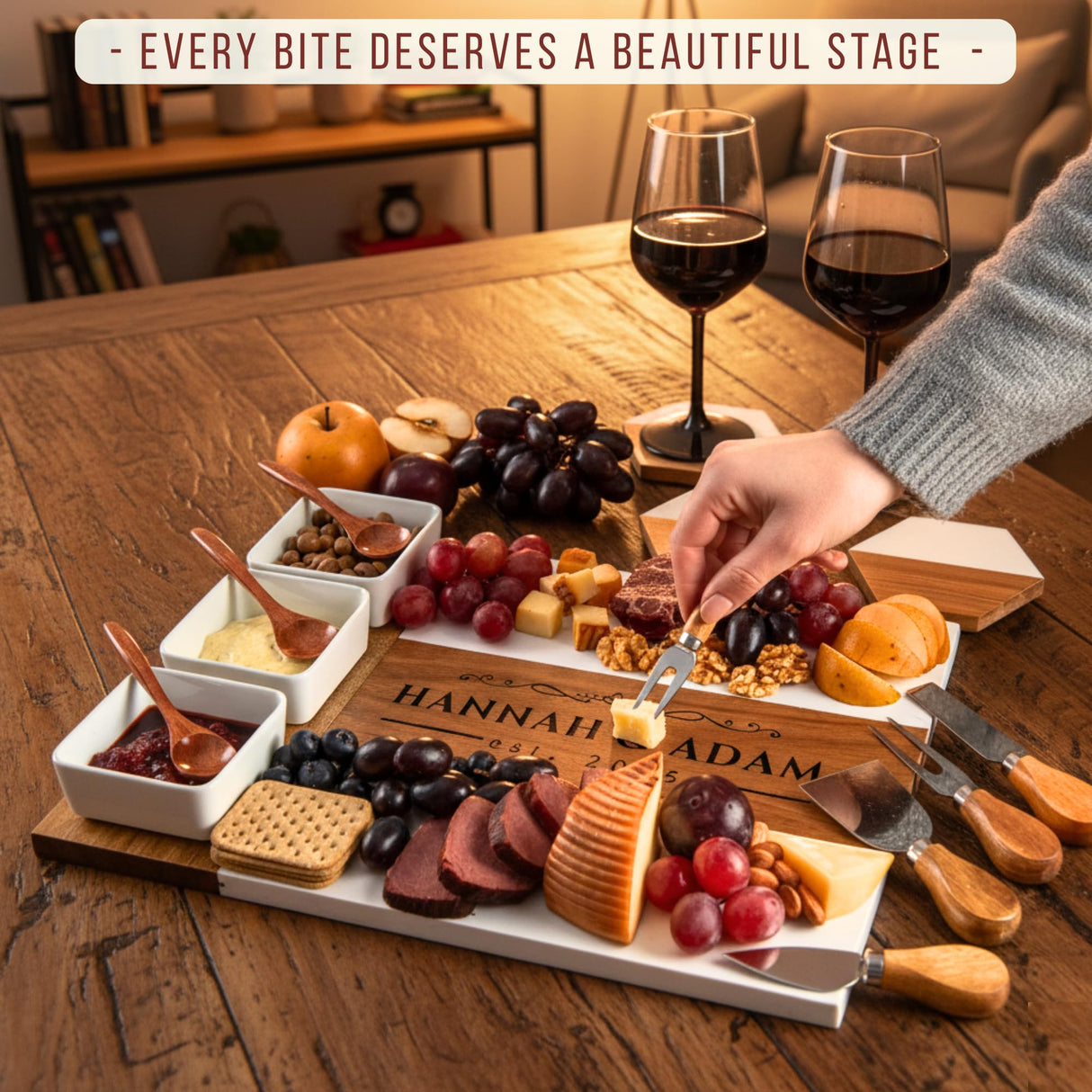 Personalized Charcuterie Board - Large Cheese Boards for Wedding & Anniversary, New Home, Christmas, House, Bridal Shower, Birthday, Retirement Gift for Women, Custom Wedding Gifts