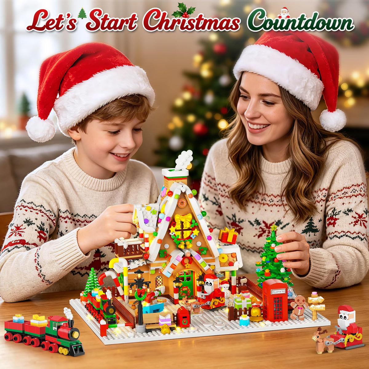 INSOON Advent Calendar 2026 Gingerbread House Mini Building Set with Lights