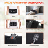 CUEHEAT Heated Waist Belt, Cordless Heating Pad for Low Back, Electrical Heating and Massage, Rechargeable Battery Powered (Black Upgraded,49 inches)