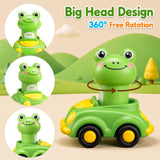 Press to Go Cars for Toddlers 1-3, 4-Pack Animal Toys for 1 Year Old Boy