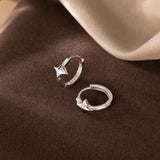 Reffeer 925 Sterling Silver Star Huggie Earrings for Women Teen Girls Star Hoop Earrings Hypoallergenic (A-Silver)