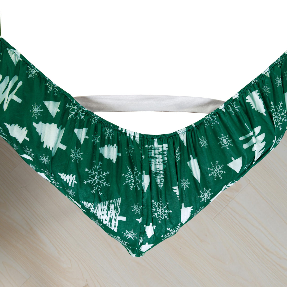 Elegant Comfort Luxury Soft Bed Sheets Holiday Pattern 1500 Premium Hotel Quality Microfiber - Softness Wrinkle and Fade Resistant (6-Piece) Bedding Set, Queen, Hunter Green Christmas Tree