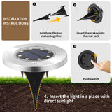 SOLPEX 20 Pack Solar Ground Lights Waterproof, Solar Powered Garden Lights, Landscape Lighting for Pathway Driveway Patio Backyard Walkway (Warm White)