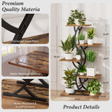 Plant Stand Indoor with Grow Lights - 5 Tiered Corner Plant Shelves (Brown)
