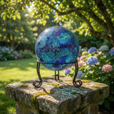 iLTreFlo 2 Pack Metal Gazing Ball Stand for 10 or 12 Inch Outdoor Garden Gazing Globes,Metal Display Stand for Plant or Flowerpot Holder,Birdbath Bowl Stand 6 Inch Tall,Black