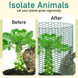 EcoBrisa 13.8x118" Plant Protectors from Animals, 2Roll Metal Mesh Plant Cages for Outdoor Plants Chicken Wire Cloche Wire Mesh for Garden Fence Kit with Ground Stakes & Nylon Tie,Gloves,Plier (Green)