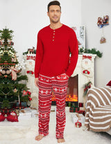 Ekouaer Family Christmas Pajamas Matching Sets Womens Mens Pjs Long Sleeve Sleepwear Holiday Lounge Sets Red S