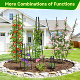 MQJIAZHI Garden Obelisk Trellis for Climbing Plants Outdoor, 63 Inch Height Adjustable Gardening Trellis, Steel Plastic Coated Plant Support for Indoor & Outdoor Multiple Climbing Plants(2PCS)