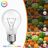 JUNFMLY Clear 60 Watt Incandescent Light Bulbs, A19 Shape, Dimmable, 2700K Soft White, E26 Base, 6 Pack