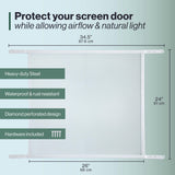 M-D Building Products 14182 Door Grille, Adjustable Fit for Doors 30" to 36" Wide, Easy-to-Install, Ideal for Residential and Commercial Use (White)