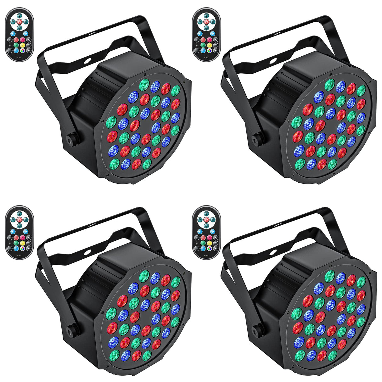 Stage Lights 36 LED Par Lights, U`King RGB Par Light Uplights Stage Lighting Indoor for Christmas Halloween Music Party Disco Wedding, Remote Control, DMX Control Sound Activated Party Light