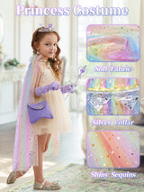 Fuzmo Light Up Princess Dress Up for Girls 3 4 5 6 Years Old, Purple