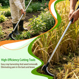 Haipeiyl Harvesting Weeding Sickle, Manual Weeder Tool with Sharp Double Blade Head, Upright Scythe for Weeding Farm Harvesting Clearing Vines Yard Gardening Pruning