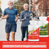 2000 MG Fruits and Vegetables Supplements, Natural Balance Over 35+ Fruits and Vegetables, 100% Whole Food Superfoods Fruit and Veggies Supplement, Energy Balance, Sugar-Free, Vegan, 120 Tablets