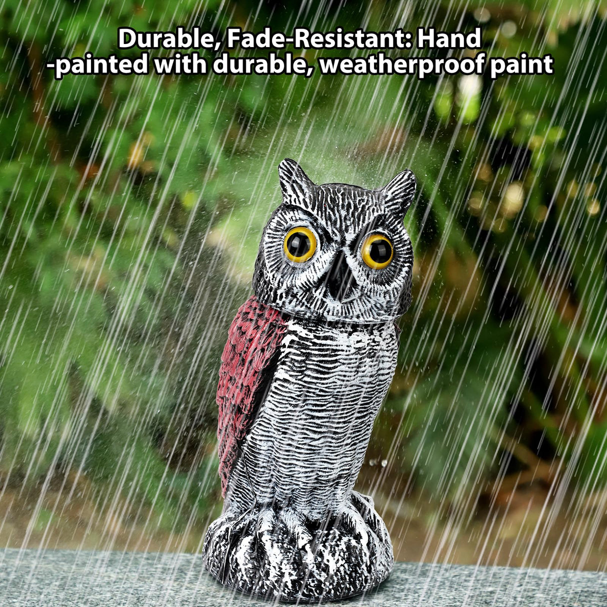 3-Pack Owl for Bird Deterrent - Weatherproof Bird Repellent Devices for Outdoor Use - Plastic Owls to Scare Birds Away and Control Garden Pests