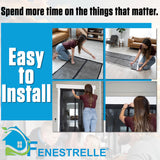 Fenestrelle Magnetic Screen Door – Heavy Duty, Hands Free Fiberglass Mesh with Self Closing Magnetic Seal, White Trim – Fits 34" x 80" Doors (Screen Size 36" x 82")