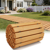 Buymoth 12FT Wooden Garden Pathway,Roll Out Decorative Straight Walkway